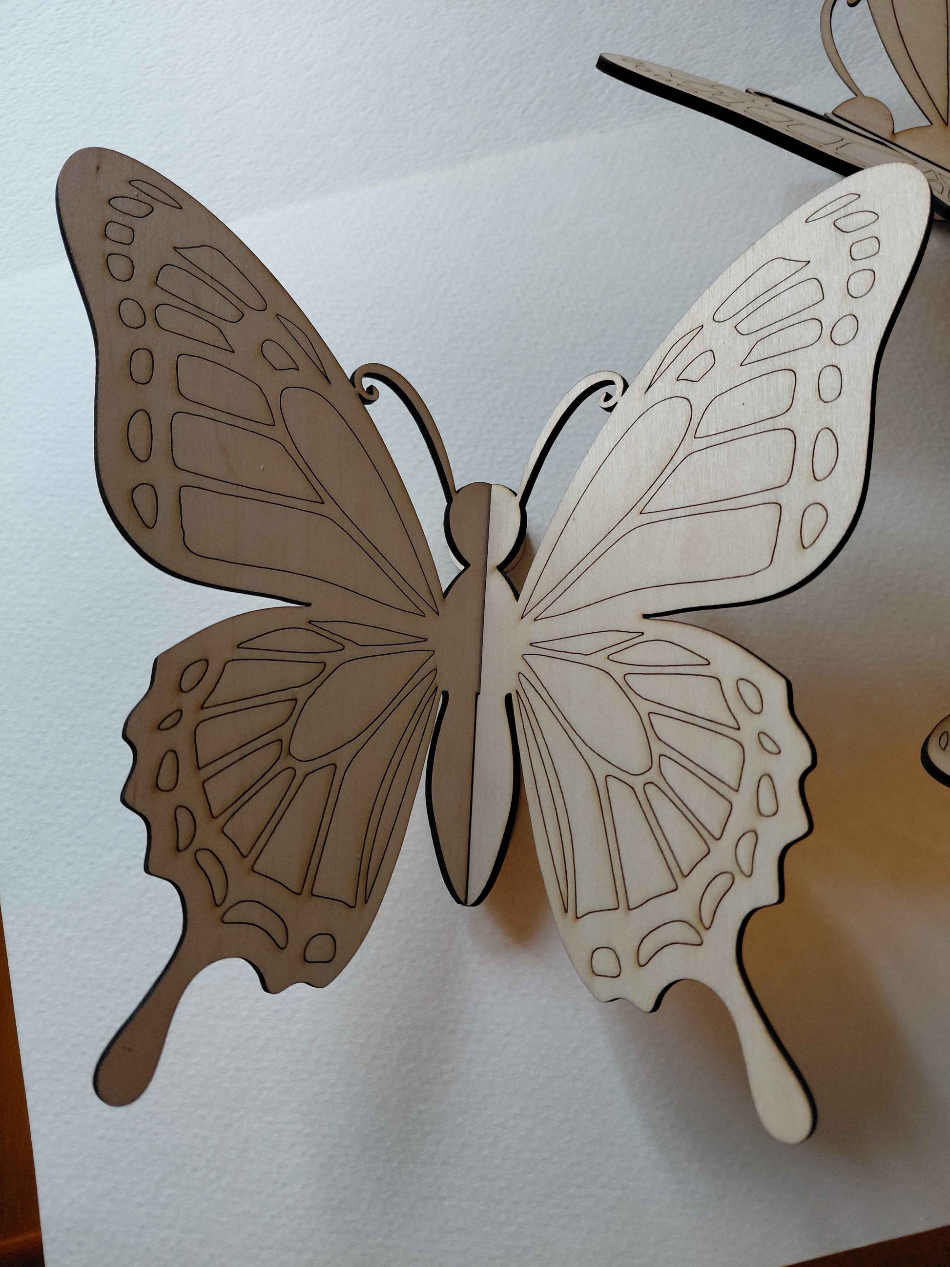 3 piece Unfinished Laser Engraved Wood Butterflies for crafts- American Made