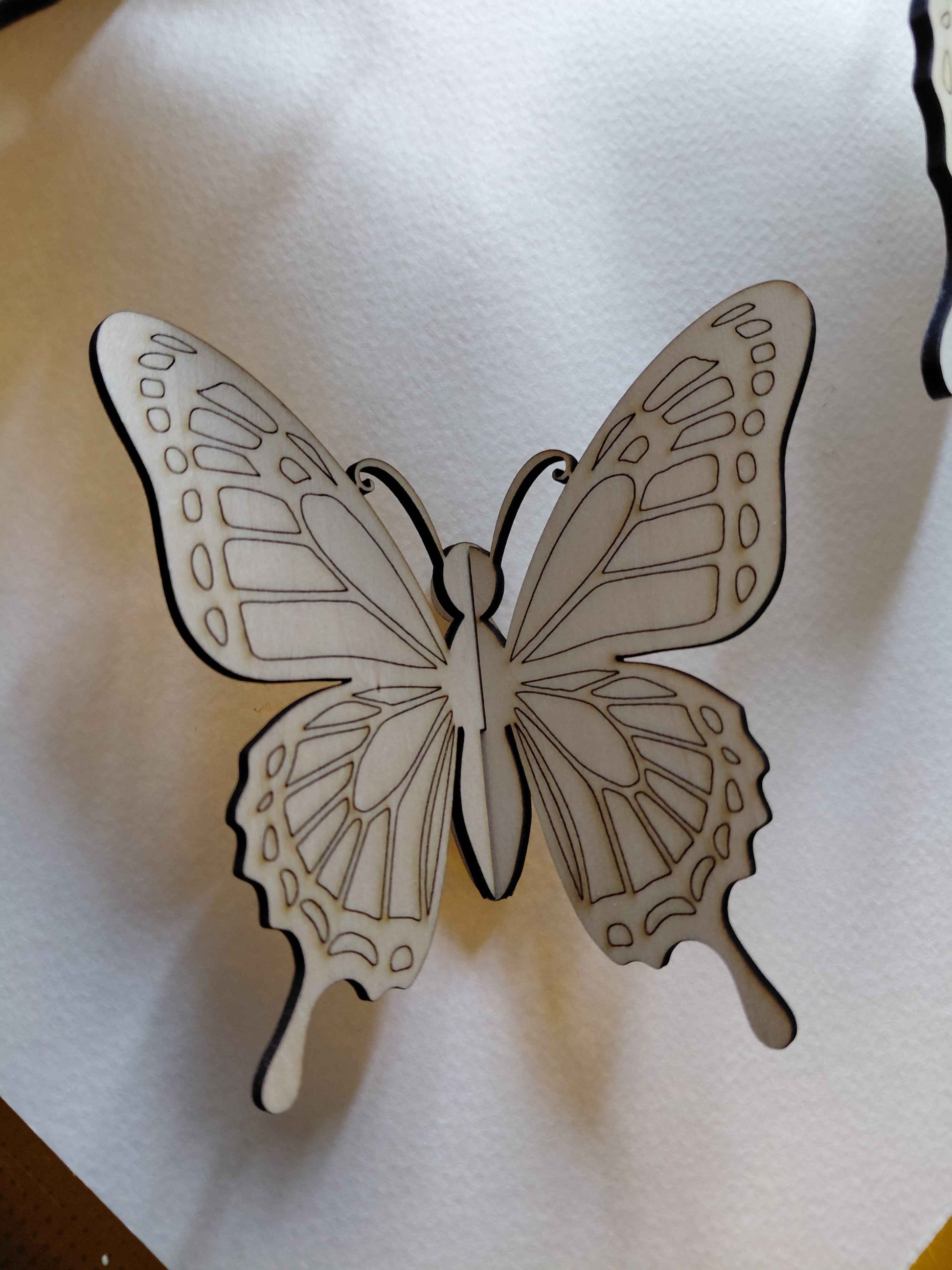 3 piece Unfinished Laser Engraved Wood Butterflies for crafts- American Made