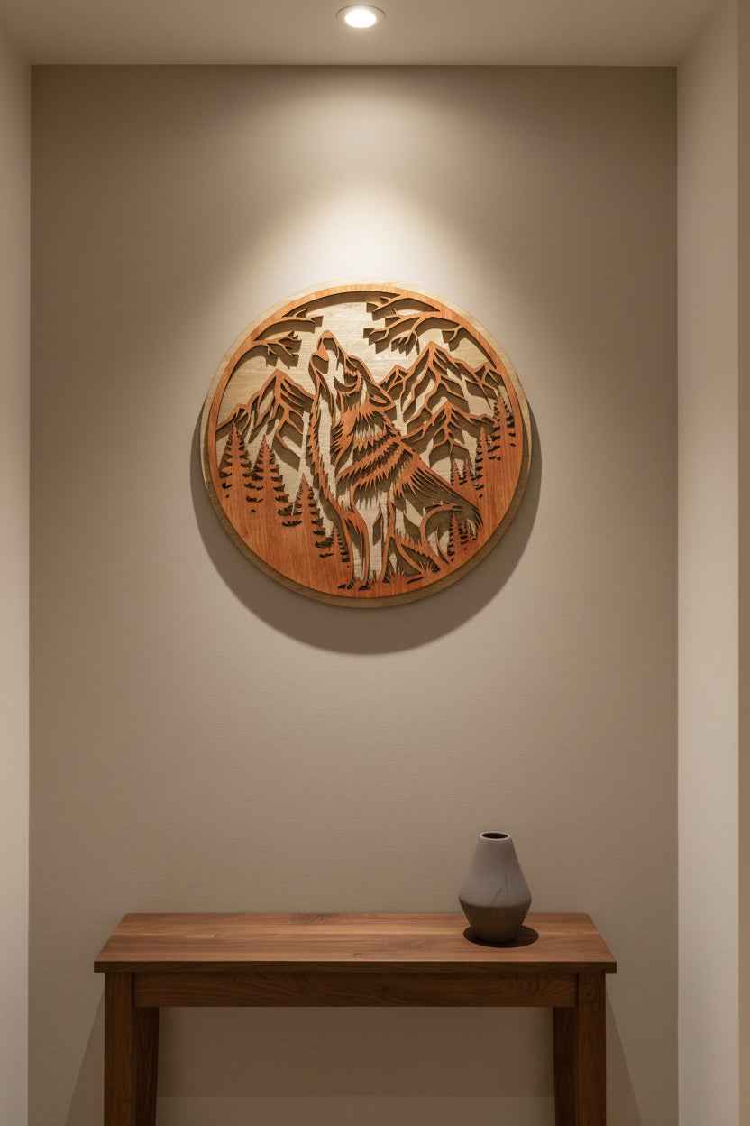 Howling Wolf 12" wall art